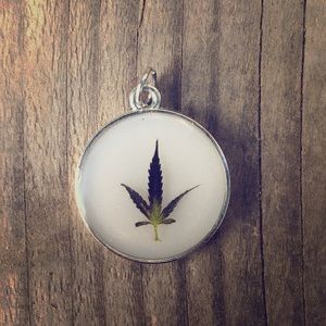 Real Cannabis Leaf Necklace